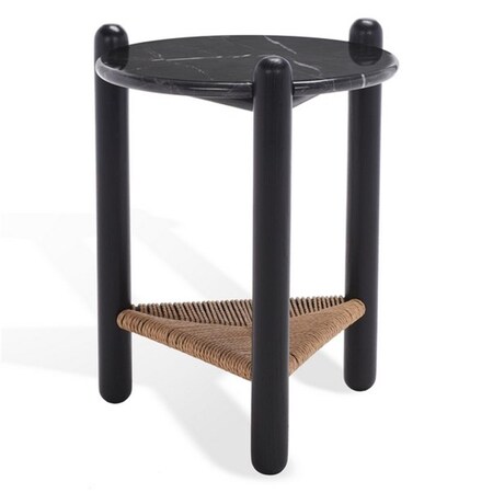 Safavieh 15 x 15 x 20.1 in. Macianna Woven Shelf Accent Table - Black SFV4145A-2BX